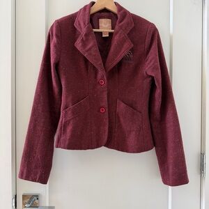 Stüssy Vintage Y2K Stussy Maroon Wool Blend Jacket Blazer Size S